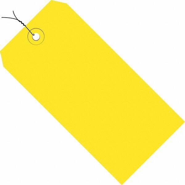 Made in USA - 4-3/4" High x 2-3/8" Long, Safety & Facility Blank Tag - Yellow Cardstock - Caliber Tooling