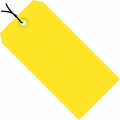 Made in USA - 5-3/4" High x 2-7/8" Long, Safety & Facility Blank Tag - Yellow Cardstock - Caliber Tooling