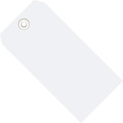 Made in USA - 5-3/4" High x 2-7/8" Long, Safety & Facility Blank Tag - White Cardstock - Caliber Tooling