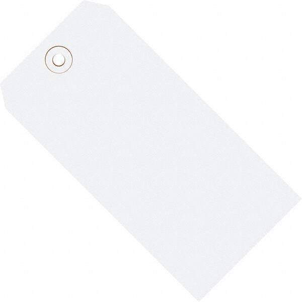 Made in USA - 5-1/4" High x 2-5/8" Long, Safety & Facility Blank Tag - White Cardstock - Caliber Tooling