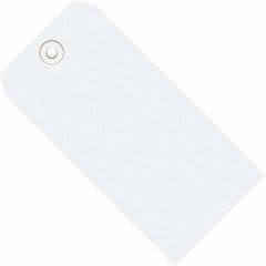 Made in USA - 4-1/4" High x 2-1/8" Long, Safety & Facility Blank Tag - White Cardstock - Caliber Tooling