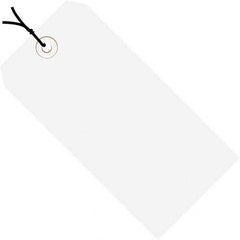 Made in USA - 5-1/4" High x 2-5/8" Long, Safety & Facility Blank Tag - White Cardstock - Caliber Tooling