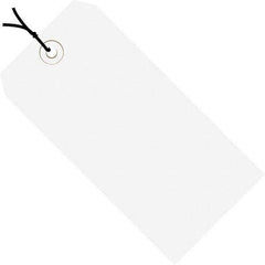 Made in USA - 4-3/4" High x 2-3/8" Long, Safety & Facility Blank Tag - White Cardstock - Caliber Tooling