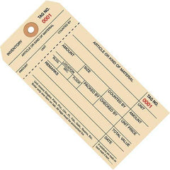 Made in USA - 6-1/4" High x 3-1/8" Long, Inventory, English Safety & Facility Numbered Tag - Manila Cardstock - Caliber Tooling