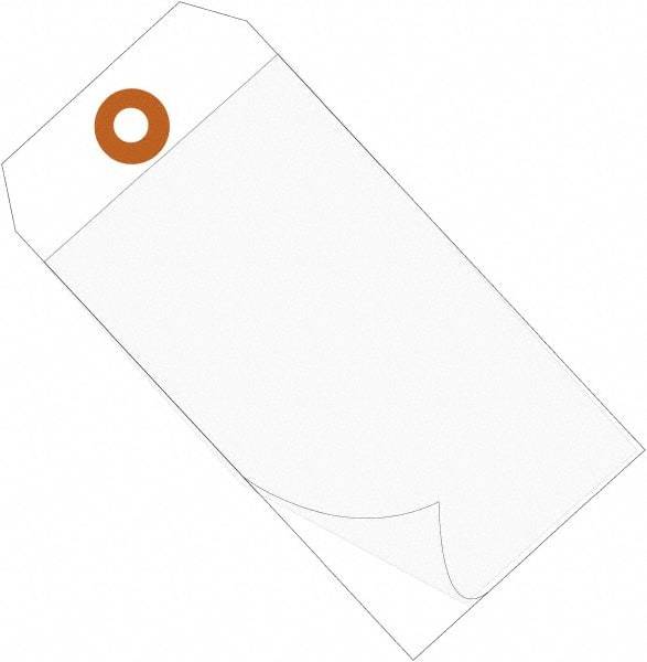 Made in USA - 6-1/4" High x 3-1/8" Long, Safety & Facility Blank Tag - White Vinyl - Caliber Tooling