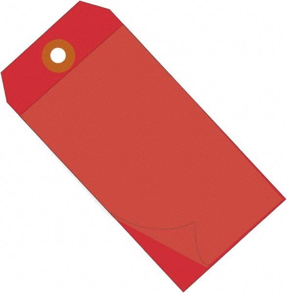 Made in USA - 6-1/4" High x 3-1/8" Long, Safety & Facility Blank Tag - Red Vinyl - Caliber Tooling