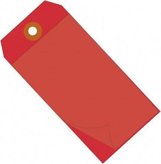 Made in USA - 4-3/4" High x 2-3/8" Long, Safety & Facility Blank Tag - Red Vinyl - Caliber Tooling