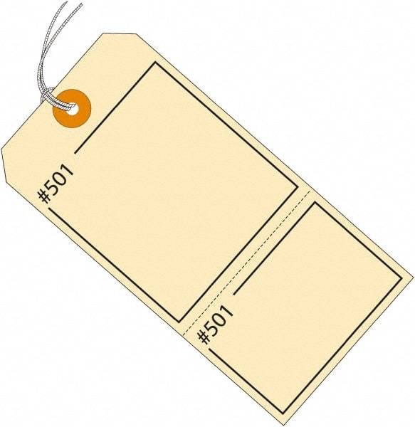 Made in USA - 4-3/4" High x 2-3/8" Long, Numbered, English Safety & Facility Retail Tag - Manila Cardstock - Caliber Tooling