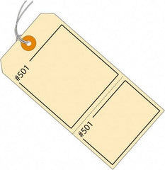 Made in USA - 4-3/4" High x 2-3/8" Long, Numbered, English Safety & Facility Retail Tag - Manila Cardstock - Caliber Tooling