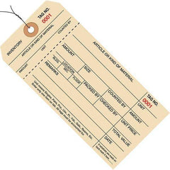 Made in USA - 6-1/4" High x 3-1/8" Long, Inventory, English Safety & Facility Numbered Tag - Manila Cardstock - Caliber Tooling