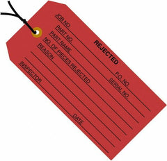 Made in USA - 4-3/4" High x 2-3/8" Long, Safety & Facility Blank Tag - Red Cardstock - Caliber Tooling