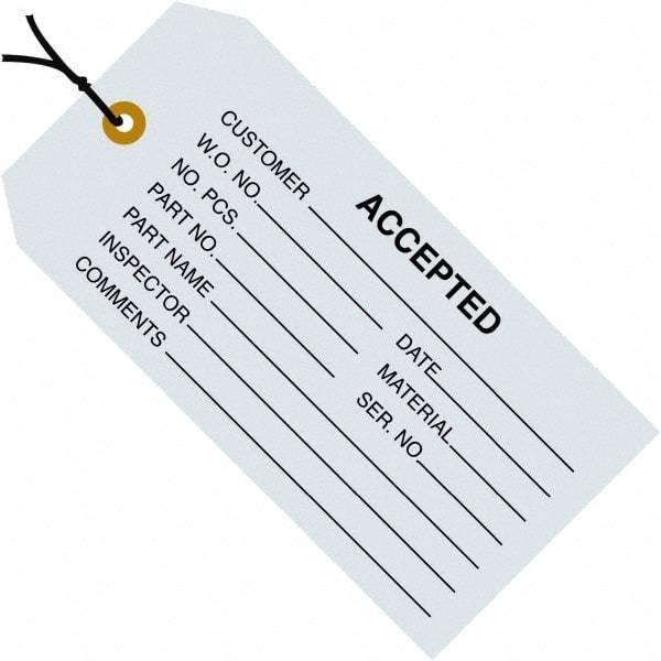 Made in USA - 4-3/4" High x 2-3/8" Long, Safety & Facility Blank Tag - Blue Cardstock - Caliber Tooling