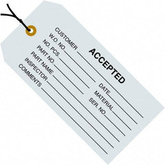 Made in USA - 4-3/4" High x 2-3/8" Long, Safety & Facility Blank Tag - Blue Cardstock - Caliber Tooling