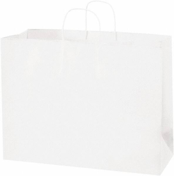 Made in USA - Kraft Grocery Bag - 16 x 6 x 12, White - Caliber Tooling