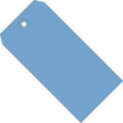 Made in USA - 3-3/4" High x 1-7/8" Long, Safety & Facility Blank Tag - Dark Blue Cardstock - Caliber Tooling