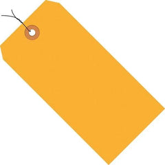 Made in USA - 3-1/4" High x 1-5/8" Long, Safety & Facility Blank Tag - Fluorescent Orange Cardstock - Caliber Tooling