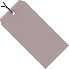 Made in USA - 4-3/4" High x 2-3/8" Long, Safety & Facility Blank Tag - Gray Cardstock - Caliber Tooling