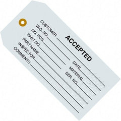 Made in USA - 4-3/4" High x 2-3/8" Long, ACCEPTED, English Safety & Facility Inspection Tag - Blue Cardstock - Caliber Tooling