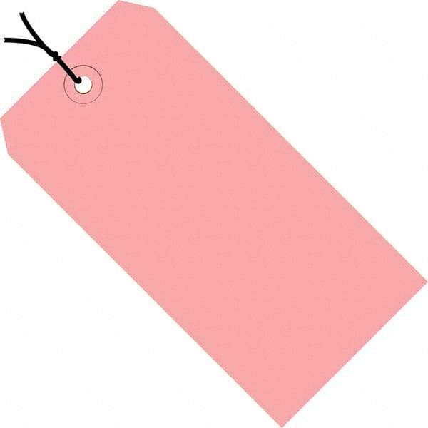 Made in USA - 5-3/4" High x 2-7/8" Long, Safety & Facility Blank Tag - Pink Cardstock - Caliber Tooling