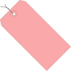 Made in USA - 2-3/4" High x 1-3/8" Long, Safety & Facility Blank Tag - Pink Cardstock - Caliber Tooling