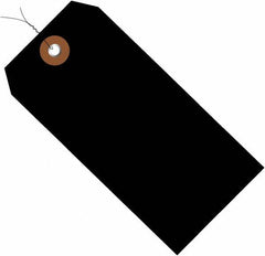 Made in USA - 6-1/4" High x 3-1/8" Long, Safety & Facility Blank Tag - Black Vinyl - Caliber Tooling