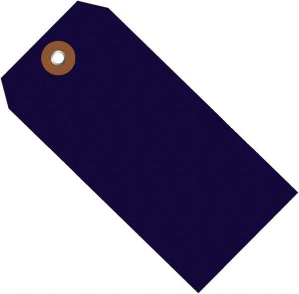 Made in USA - 6-1/4" High x 3-1/8" Long, Safety & Facility Blank Tag - Blue Vinyl - Caliber Tooling