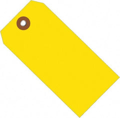 Made in USA - 4-3/4" High x 2-3/8" Long, Safety & Facility Blank Tag - Yellow Vinyl - Caliber Tooling