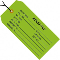 Made in USA - 4-3/4" High x 2-3/8" Long, Safety & Facility Blank Tag - Green Cardstock - Caliber Tooling