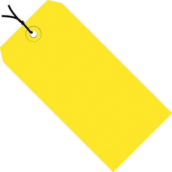 Made in USA - 8" High x 4" Long, Safety & Facility Blank Tag - Yellow Cardstock - Caliber Tooling