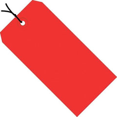 Made in USA - 3-1/4" High x 1-5/8" Long, Safety & Facility Blank Tag - Red Cardstock - Caliber Tooling