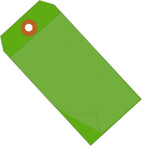 Made in USA - 6-1/4" High x 3-1/8" Long, Safety & Facility Blank Tag - Green Vinyl - Caliber Tooling