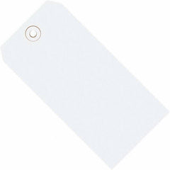 Made in USA - 3-3/4" High x 1-7/8" Long, Safety & Facility Blank Tag - White Cardstock - Caliber Tooling