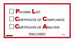 Value Collection - 1,000 Piece, 5-1/2" Long x 10" Wide, Packing List Envelope - Packing List/Certificate of Compliance/Certificate of Analysis Enclosed, Red/Black - Caliber Tooling