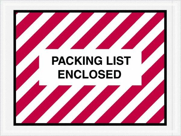 Value Collection - 1,000 Piece, 4-1/2" Long x 6" Wide, Packing List Envelope - Packing List Enclosed, Red/White - Caliber Tooling