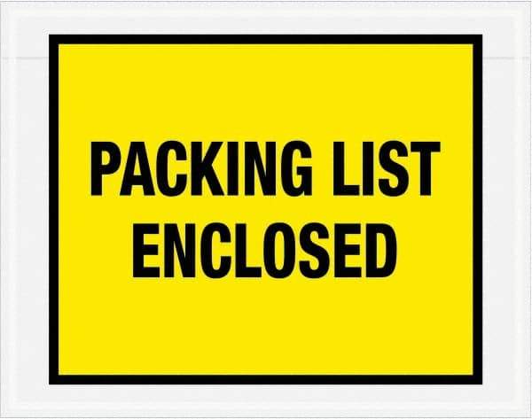 Value Collection - 1,000 Piece, 7" Long x 5-1/2" Wide, Packing List Envelope - Packing List Enclosed, Yellow - Caliber Tooling