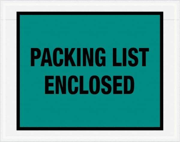 Value Collection - 1,000 Piece, 7" Long x 5-1/2" Wide, Packing List Envelope - Packing List Enclosed, Green - Caliber Tooling