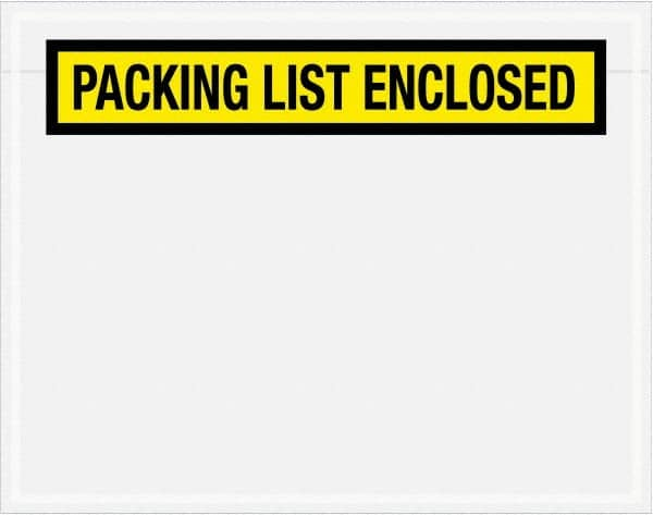 Value Collection - 1,000 Piece, 7" Long x 5-1/2" Wide, Packing List Envelope - Packing List Enclosed, Yellow - Caliber Tooling