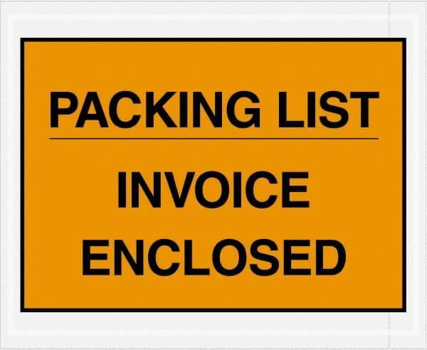 Value Collection - 1,000 Piece, 4-1/2" Long x 5-1/2" Wide, Packing List Envelope - Packing List/Invoice Enclosed, Orange - Caliber Tooling