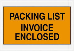 Value Collection - 1,000 Piece, 7" Long x 10" Wide, Packing List Envelope - Packing List/Invoice Enclosed, Orange - Caliber Tooling