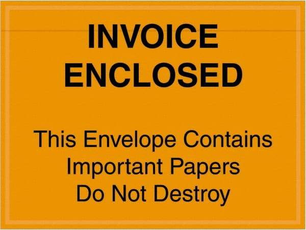 Value Collection - 1,000 Piece, 4-1/2" Long x 6" Wide, Packing List Envelope - Important Papers Enclosed, Orange - Caliber Tooling