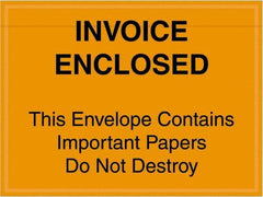 Value Collection - 1,000 Piece, 4-1/2" Long x 6" Wide, Packing List Envelope - Important Papers Enclosed, Orange - Caliber Tooling