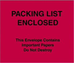 Value Collection - 1,000 Piece, 7" Long x 6" Wide, Packing List Envelope - Packing List Enclosed, Red - Caliber Tooling