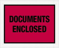 Value Collection - 1,000 Piece, 4-1/2" Long x 5-1/2" Wide, Packing List Envelope - Documents Enclosed, Red - Caliber Tooling