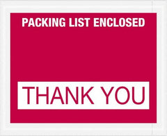 Value Collection - 1,000 Piece, 4-1/2" Long x 5-1/2" Wide, Packing List Envelope - Packing List Enclosed - Thank You, Red - Caliber Tooling