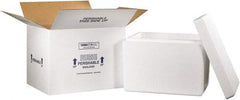 Made in USA - 15-1/2" Wide x 21-1/4" Long x 15-1/2" High Rectangle Insulated Box - 1 Wall, White - Caliber Tooling