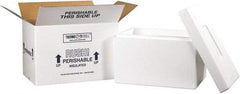 Made in USA - 10" Wide x 17" Long x 10-1/2" High Rectangle Insulated Box - 1 Wall, White - Caliber Tooling