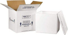 Made in USA - 13" Wide x 13" Long x 12-1/2" High Rectangle Insulated Box - 1 Wall, White - Caliber Tooling