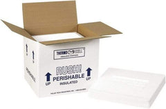 Made in USA - 8-1/4" Wide x 10-1/2" Long x 9-1/4" High Rectangle Insulated Box - 1 Wall, White - Caliber Tooling