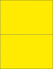 Made in USA - 8-1/2" Long, Fluorescent Yellow Paper Laser Label - For Laser Printers - Caliber Tooling