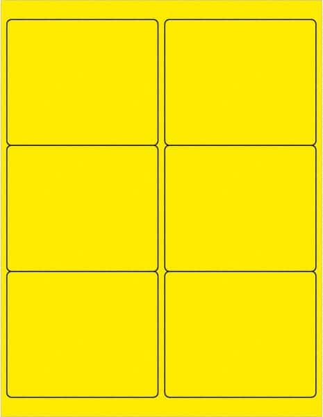 Tape Logic - 4" Long, Fluorescent Yellow Paper Laser Label - For Laser Printers - Caliber Tooling